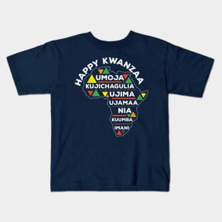 Happy Kwanzaa Africa Heritage Map Celebrate Kids T-Shirt